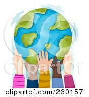 Poster, Art Print Of Diverse Hands Supporting A Globe