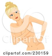 Poster, Art Print Of Blond Woman Performing A Self Breast Exam - 8