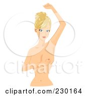 Poster, Art Print Of Blond Woman Performing A Self Breast Exam - 7