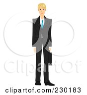 Royalty Free RF Clipart Illustration Of A Blond Businessman Standing