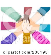 Poster, Art Print Of Diverse Hands Stacked