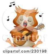 Poster, Art Print Of Owl Singing And Playing A Guitar