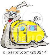 Poster, Art Print Of Happy Snail With A Motor Home Shell