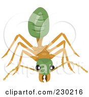 Royalty Free RF Clipart Illustration Of A Green And Tan Ant by Dennis Holmes Designs