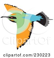 Royalty Free RF Clipart Illustration Of A Flying Bee Eater Bird
