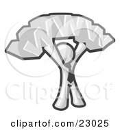 Clipart Illustration Of A Proud White Business Man Holding WWW Over His Head