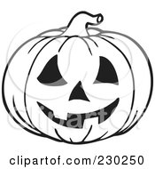 Royalty Free RF Clipart Illustration Of A Coloring Page Outline Of A Jackolantern