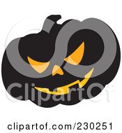 Royalty Free RF Clipart Illustration Of A Spooky Carved Halloween Jackolantern 2