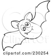 Poster, Art Print Of Coloring Page Outline Of A Vampire Bat