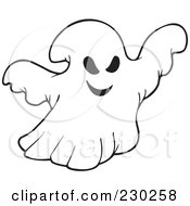 Poster, Art Print Of Coloring Page Outline Of A Ghost