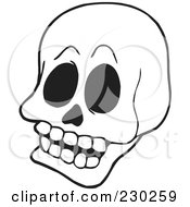 Poster, Art Print Of Coloring Page Outline Of A Skull