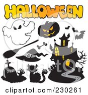 Digital Collage Of Halloween Icons - 2