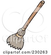 Royalty Free RF Clipart Illustration Of A Broomstick
