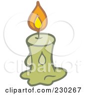 Royalty Free RF Clipart Illustration Of A Melting Green Halloween Candle