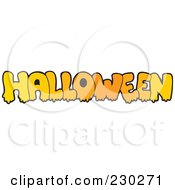 Royalty Free RF Clipart Illustration Of Rounded Orange HALLOWEEN Text