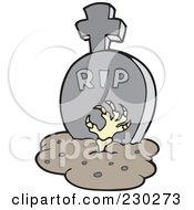 Poster, Art Print Of Zombie Hand Reaching Out Of A Grave - 1