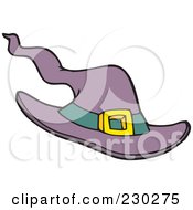 Royalty Free RF Clipart Illustration Of A Purple Witch Hat by visekart