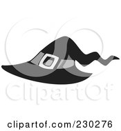 Royalty Free RF Clipart Illustration Of A Grayscale Witch Hat by visekart