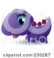 Poster, Art Print Of Cute Purple Baby Stegosaurus