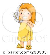 Poster, Art Print Of Happy Girl Towel Drying Her Hair
