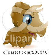 Poster, Art Print Of Cute Baby Triceratops Dino