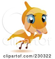 Poster, Art Print Of Cute Baby Pterodactyl Flying
