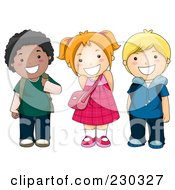 Poster, Art Print Of Diverse School Kids Smiling