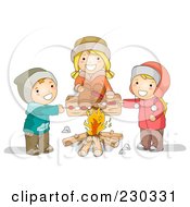 Poster, Art Print Of Children Roasting Over A Campfire