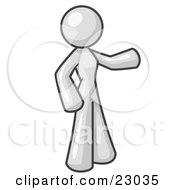 Clipart Illustration Of A White Woman With One Arm Out