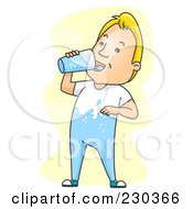Thirsty Man With A Body Of Water On Yellow