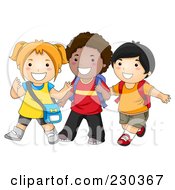 Royalty Free RF Clipart Illustration Of Diverse School Kids