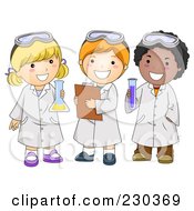 Poster, Art Print Of Diverse School Kids In Science Class