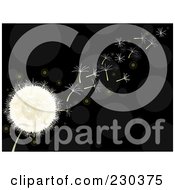 Royalty Free RF Clipart Illustration Of A Wishy Blow Dandelion With Seeds Blowing Away In The Breeze