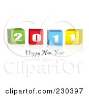 Happy New Year Greeting Under Colorful 2011 Blocks