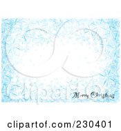 Poster, Art Print Of Horizontal Merry Christmas Greeting On A Blue Snowflake Background With White Space