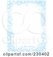 Poster, Art Print Of Vertical Merry Christmas Greeting On A Blue Snowflake Background With White Space