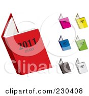 Royalty Free RF Clipart Illustration Of A Digital Collage Of Colorful Diaries