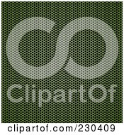 Royalty Free RF Clipart Illustration Of A Green Hexagon Metal Patterned Grid by michaeltravers