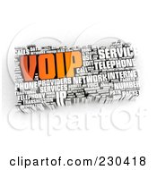 Royalty Free RF Clipart Illustration Of A 3d VOIP Word Collage