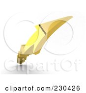 Royalty Free RF Clipart Illustration Of A 3d Gold Arrow Shooting Upwards With Jagged Marks