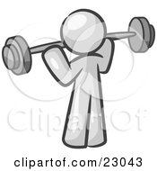 Poster, Art Print Of White Man Lifting A Barbell While Strength Training