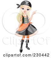 Poster, Art Print Of Halloween Girl In A Pirate Costume