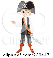 Poster, Art Print Of Halloween Boy In A Pirate Costume