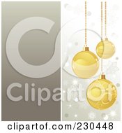 Poster, Art Print Of Christmas Background Of Golden Baubles Over Silver