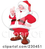 Poster, Art Print Of Merry Santa Holding A Thumb Up