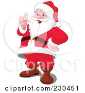 Royalty Free RF Clipart Illustration Of A Merry Santa Holding A Thumb Up