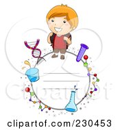 Poster, Art Print Of School Boy Frame With Science Items