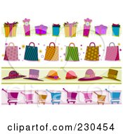 Poster, Art Print Of Digital Collage Of Shopping Border Designs