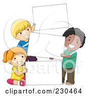 Poster, Art Print Of Diverse School Kids With A Blank Sign - 9