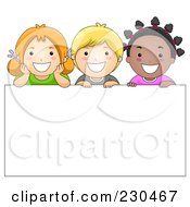 Poster, Art Print Of Diverse School Kids With A Blank Sign - 6